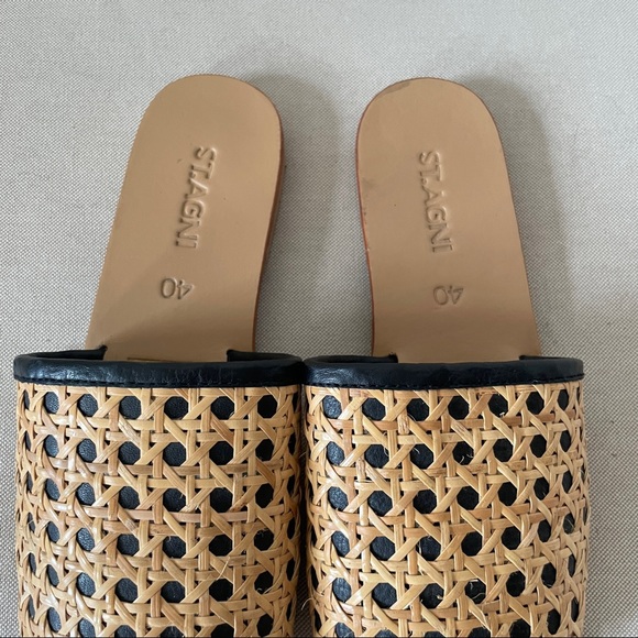 St Agni Hennie rattan slides sandals size EU 40 US 9 9.5 or 10 - Picture 2 of 9
